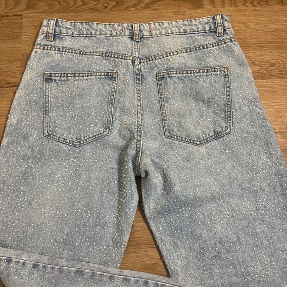 ZARA Women’s Raindrop Jeans Blue High Rise Straight Leg Denim Pants Size 8 - Picture 5 of 12